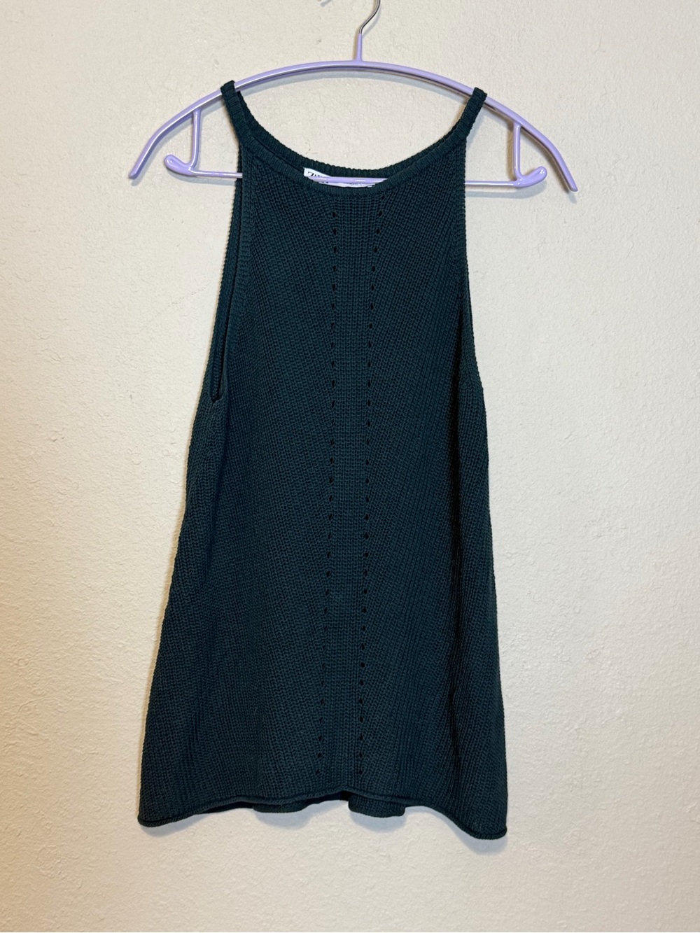 Zara knit tank top Green Size Medium